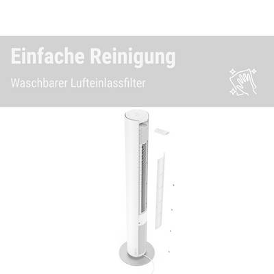 Stadler Form Peter weiss Turmventilator 60 W (Ø x H) 24 cm x 110 cm Dimmbar, mit Fernbedienung, Timer, Schwenkbar-13