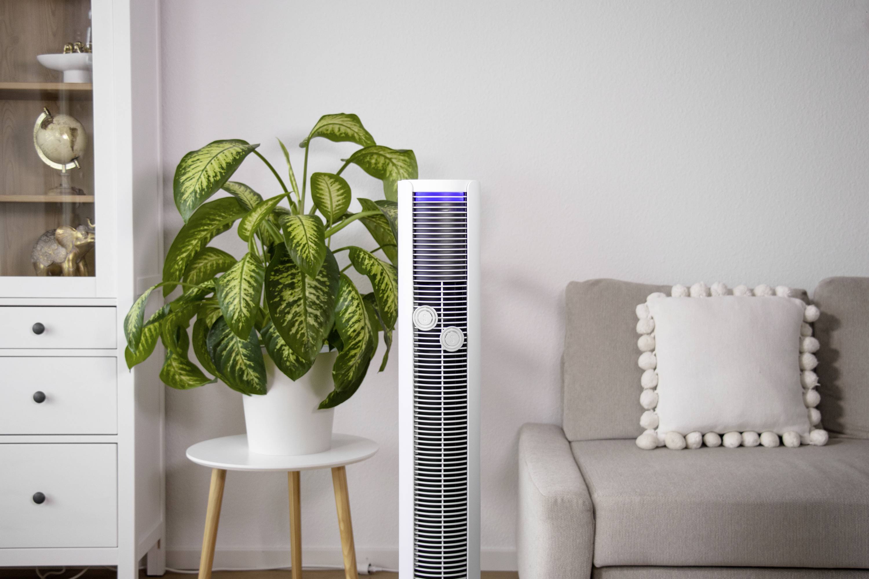 Stadler Form Peter weiss Turmventilator 60 W (Ø x H) 24 cm x 110 cm Dimmbar, mit Fernbedienung, Timer, Schwenkbar-9