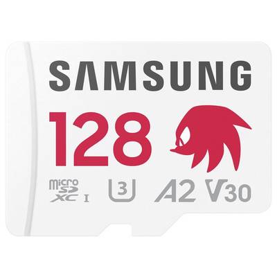 Eine Samsung microSD-Karte mit 128 GB Kapazität, geeignet für UHS-I, Klasse U3, A2, V30.
