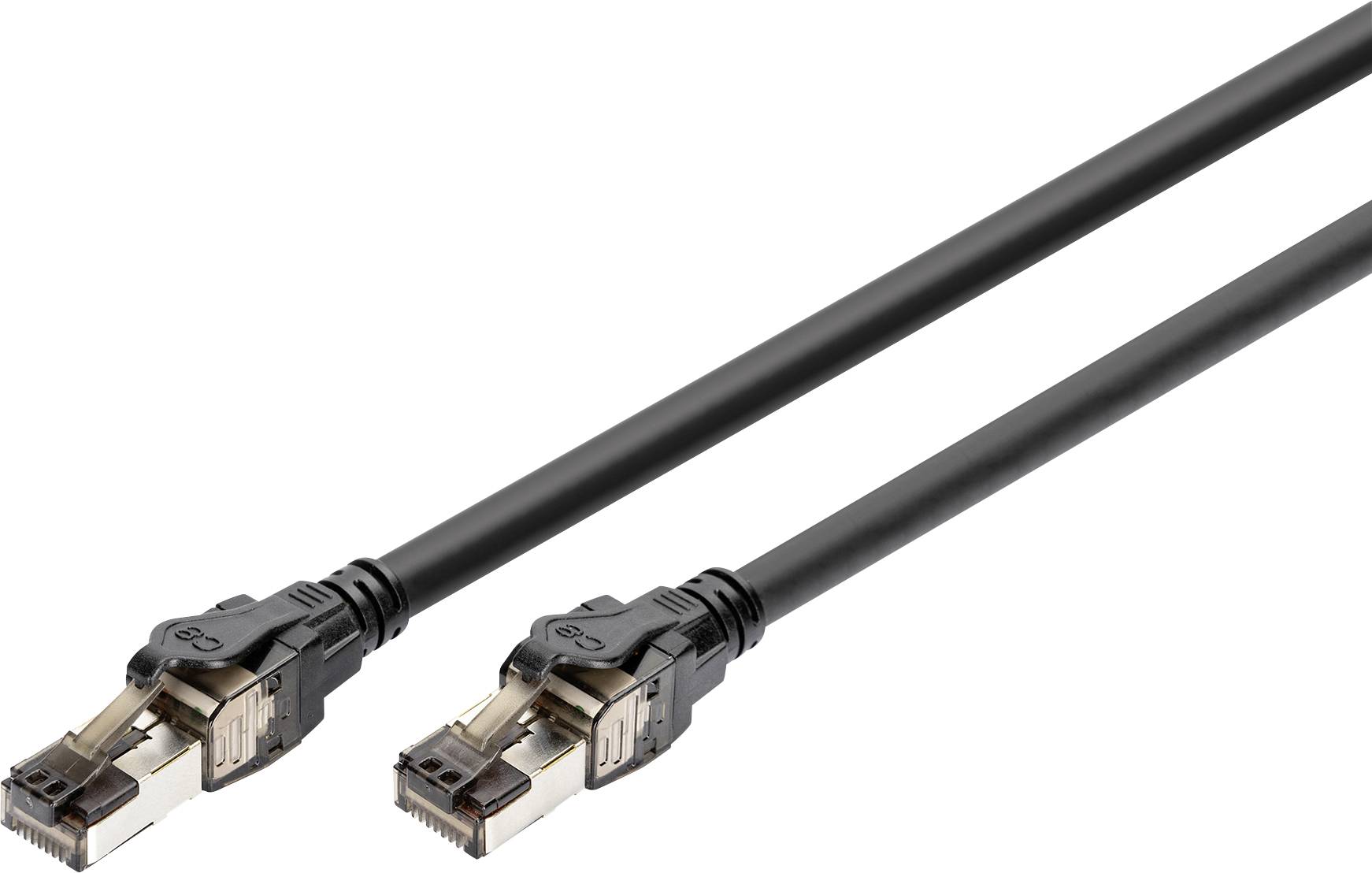 Digitus DK-1843-020 RJ45 Netzwerkkabel, Patchkabel CAT 8.1 S/FTP 2 m Schwarz Farbcodiert, Geschirmt, mehrdrähtig, mit Kn...