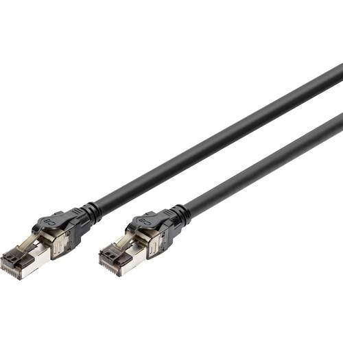 Digitus DK-1843-050 RJ45 Netzwerkkabel, Patchkabel CAT 8.1 S/FTP 5 m Schwarz Farbcodiert, Geschirmt, mehrdrähtig, mit Kn...