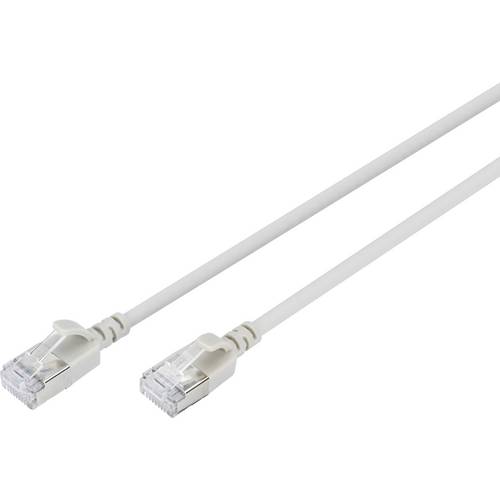 Digitus DK-1632-A-003S RJ45 Netzwerkkabel, Patchkabel CAT 6a F/FTP 0.3 m Grau Farbcodiert, Geschirmt, mehrdrähtig, mit K...