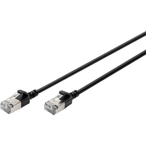 Digitus DK-1632-A-005S-BL RJ45 Netzwerkkabel, Patchkabel CAT 6a F/FTP 0.5 m Schwarz Farbcodiert, Geschirmt, mehrdrähtig,...