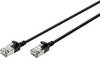 Digitus DK-1632-A-010S-BL RJ45 Patchkabel CAT 6a F/FTP 1 m Schwarz Farbcodiert, Geschirmt, mehrdrähtig, mit Knickschutztülle 1 St.