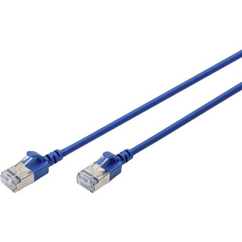 Digitus DK-1632-A-015S-B RJ45 Netzwerkkabel, Patchkabel CAT 6a F/FTP 1.5 m Blau Farbcodiert, Geschirmt, mehrdrähtig, mit...