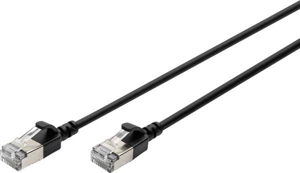 Digitus DK-1632-A-050S-BL RJ45 Patchkabel CAT 6a F/FTP 5 m Schwarz Farbcodiert, Geschirmt, mehrdrähtig, mit Knickschutztülle 1 St.