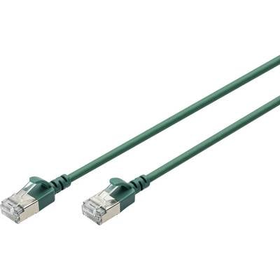 Bild zeigt ein grünes Ethernet-Kabel mit zwei Steckern, verwendet zur Netzwerkverbindung.