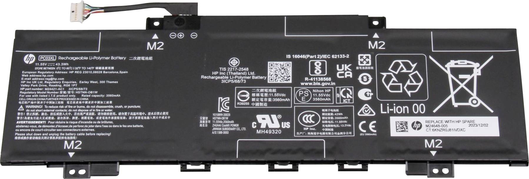 HP Notebook-Akku Akku M24648-005 11.55 V 3560 mAh HP