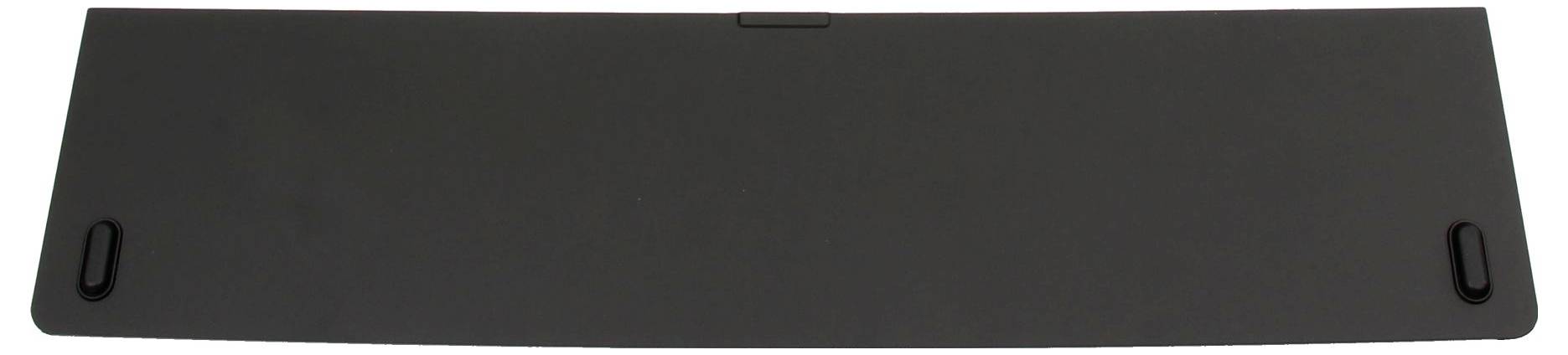 Dunkelgraue Rückseite einer PC-Tastatur-Handballenauflage.