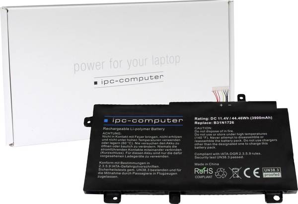 ipc-computer Notebook-Akku Akku B31N1726 (short cable) REPLACE 11.40 V 3900 mAh IPC-Computer