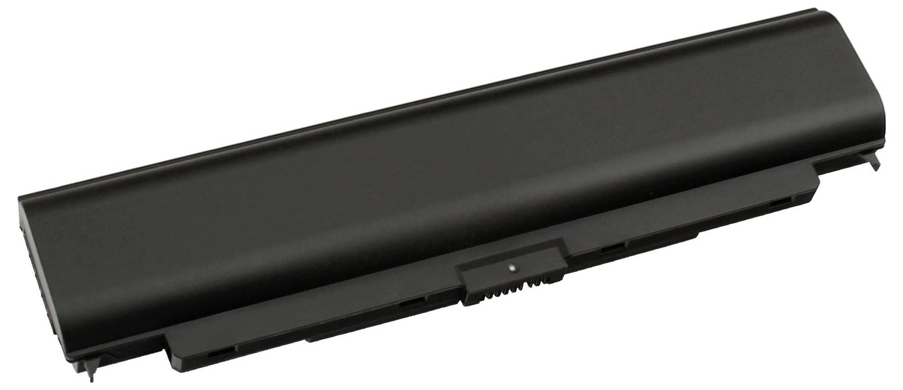 Ein schwarzer Laptop-Akku in rechteckiger Form.