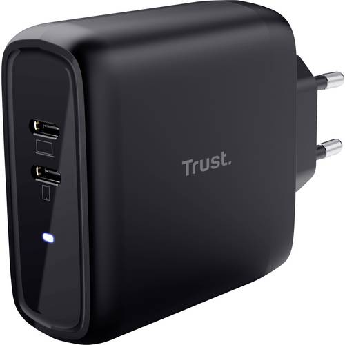 Thumbnail - Trust MAXO 65W 2P USB-C CHARGER BLK Ladeadapter 65 W 2x USB-C® Schwarz Innenbereich