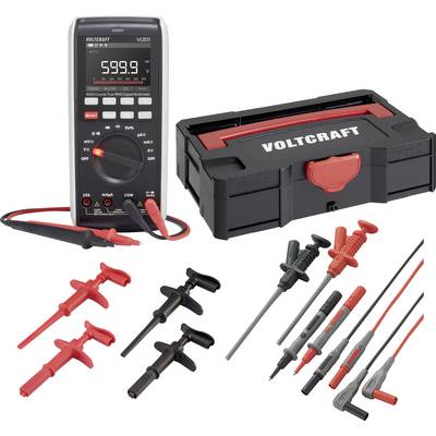 VOLTCRAFT VC-831 Hand-Multimeter Set mit T-Loc Systainer, Abgreifklemmen, Haken und zusätzl. Kabelset
