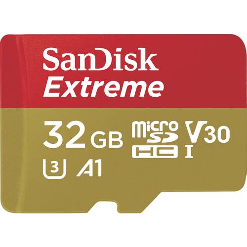 SanDisk Extreme microSDHC-Karte Retail 32 GB A1 Application Performance Class, v30 Video Speed Class