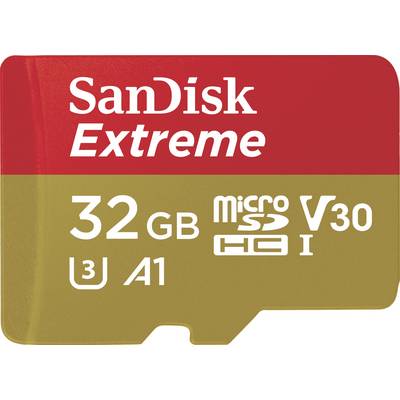 SanDisk Extreme microSDHC-Karte Retail 32 GB A1 Application Performance Class, v30 Video Speed Class-0