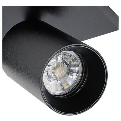 Schwarzer LED-Spotstrahler aus Metall, mit sichtbarer LED-Lichtquelle, geeignet zur Akzent- oder Punktbeleuchtung in modernen Räumen.