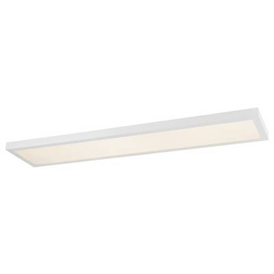 Weiße, rechteckige LED-Deckenleuchte mit diffuser Lichtabdeckung, geeignet für eine gleichmäßige Raumbeleuchtung.