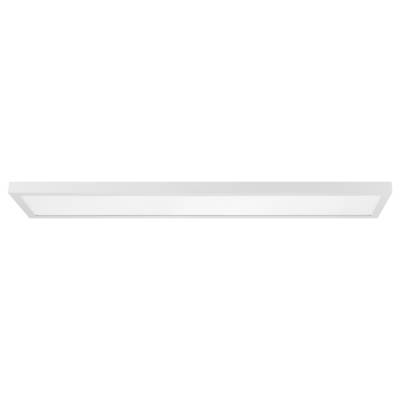 Rechteckige LED-Standleuchte mit schlichtem, weißem Design, eignet sich für moderne Innenraumbeleuchtung.