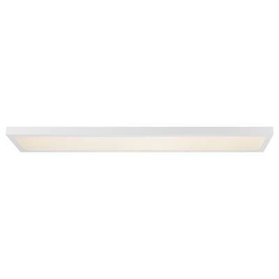 Ein rechteckiges, weißes LED-Deckenlicht mit gleichmäßiger Ausleuchtung.
