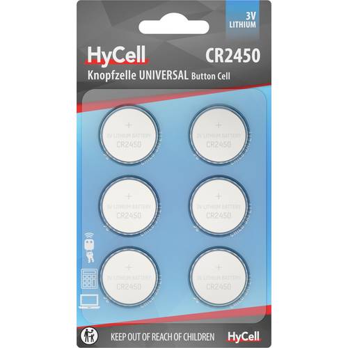 HyCell Knopfzelle CR 2450 3 V 1 St. Lithium 6er Blister Lithium Knopfzellen CR2450