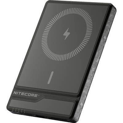 Ein tragbares Ladegerät von Nitecore mit kreisförmigem Induktionssymbol auf der Oberfläche, geeignet zum kabellosen Aufladen von Geräten.