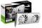 Grafikkartenverpackung und Karte. Text auf Verpackung: 'INNO3D Twin X2 OC White Geforce RTX 3060 Ti'. Hauptmerkmal: Zwei Lüfter.