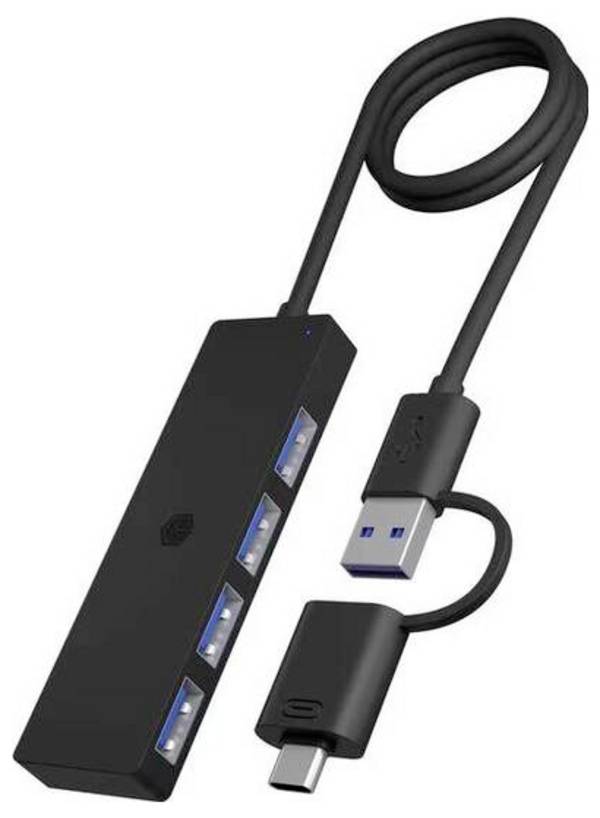 IB-HUB1424-C3, 4-Port USB Type-A Hub, Type-C®/A Anschluss, Kunststoff, schwarz
