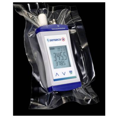 Ein Verpackungs-Vakuummeter zeigt auf einem Display die Werte '345.5' und '378.5'.