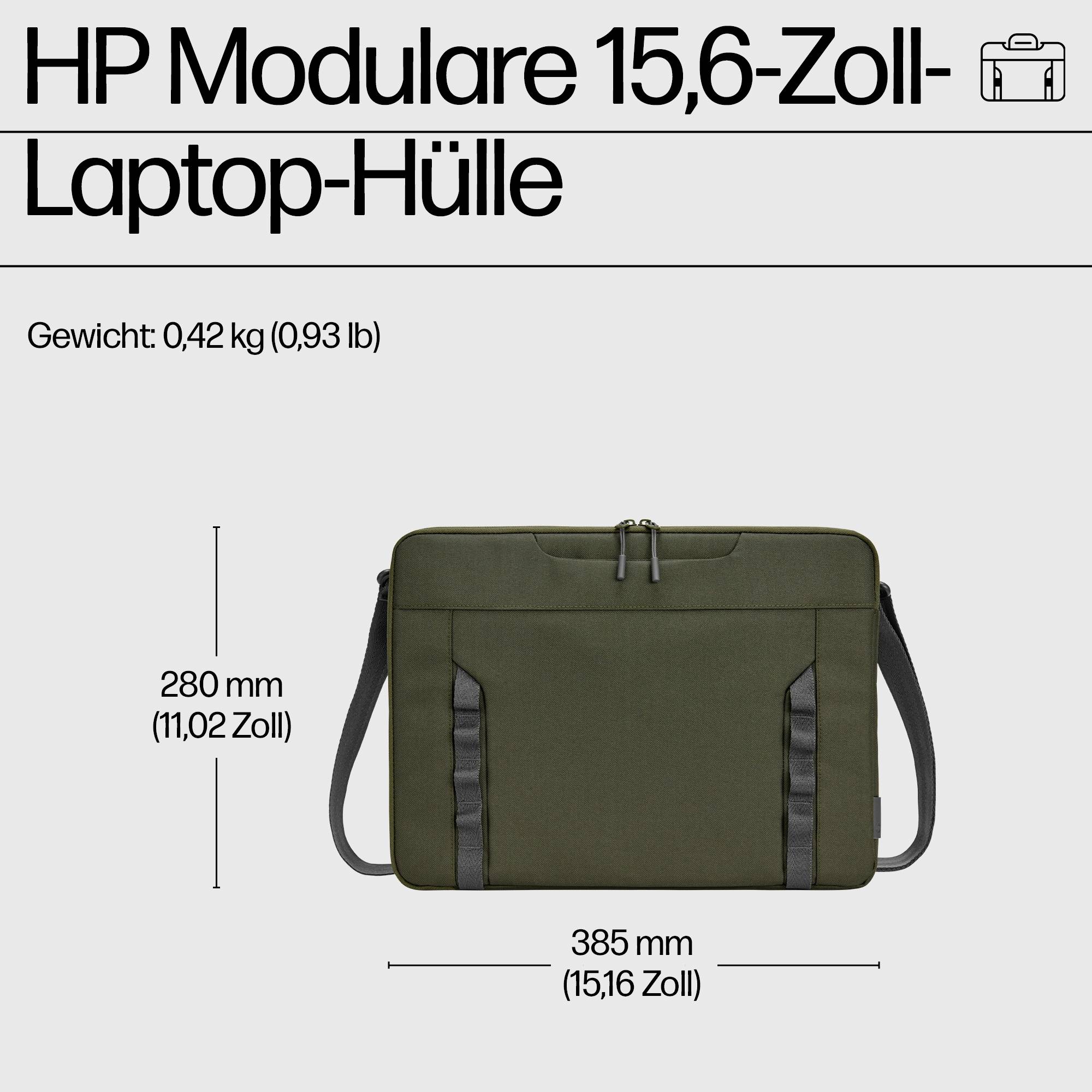 HP Notebook Hülle 9J4C3AA Passend für maximal: 39,6 cm (15,6") Grün, Grau-3