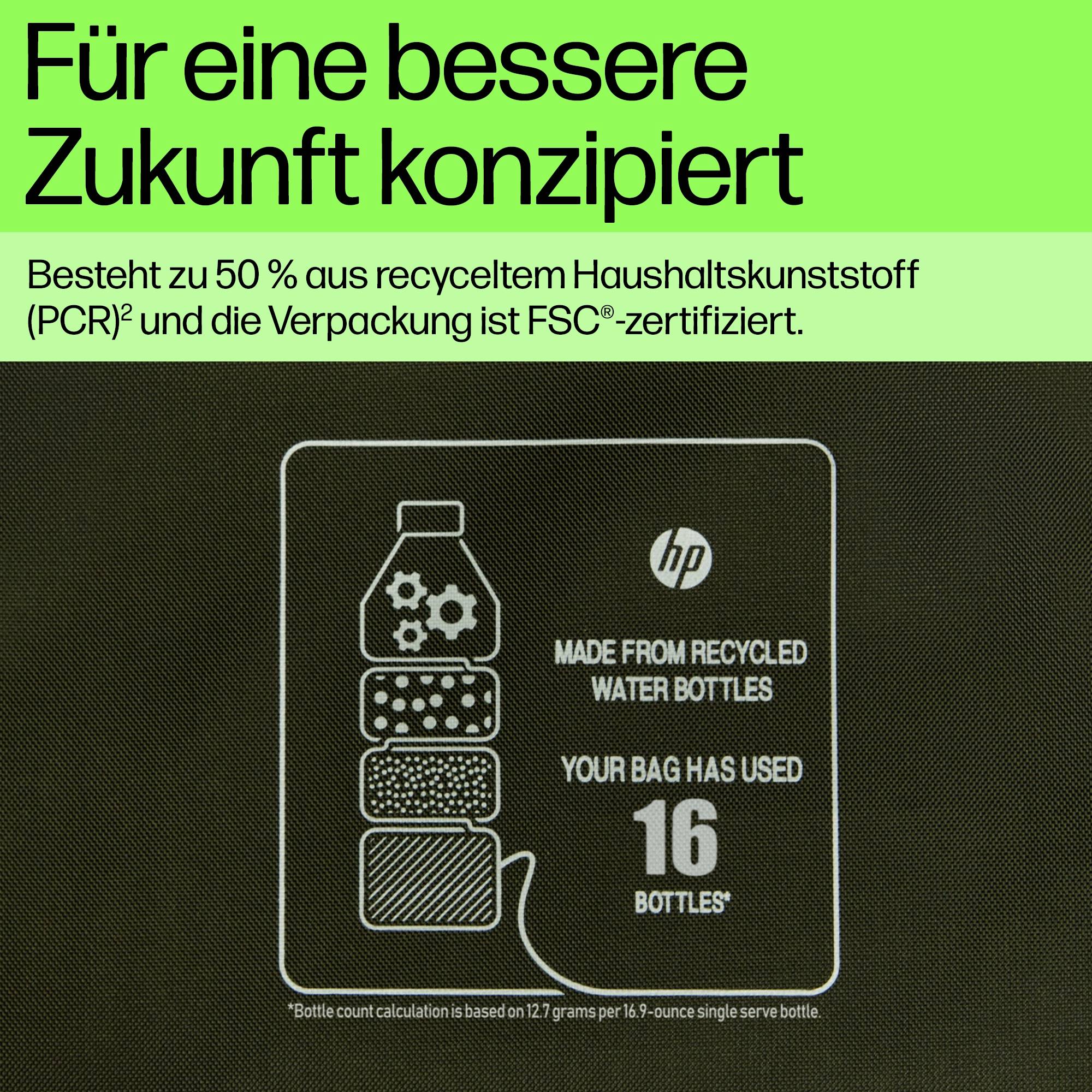 HP Notebook Hülle 9J4C3AA Passend für maximal: 39,6 cm (15,6") Grün, Grau-4