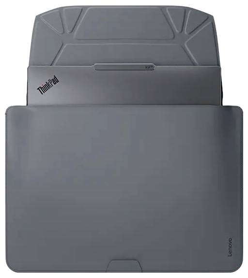 Hülle für Lenovo ThinkPad, geöffnet. Passend für Laptops, schlankes Design, graue Farbe, schützt vor Kratzern.