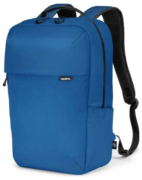 Ein blauer Rucksack mit schwarzem Schulterriemen, geeignet für den täglichen Gebrauch oder Reisen.