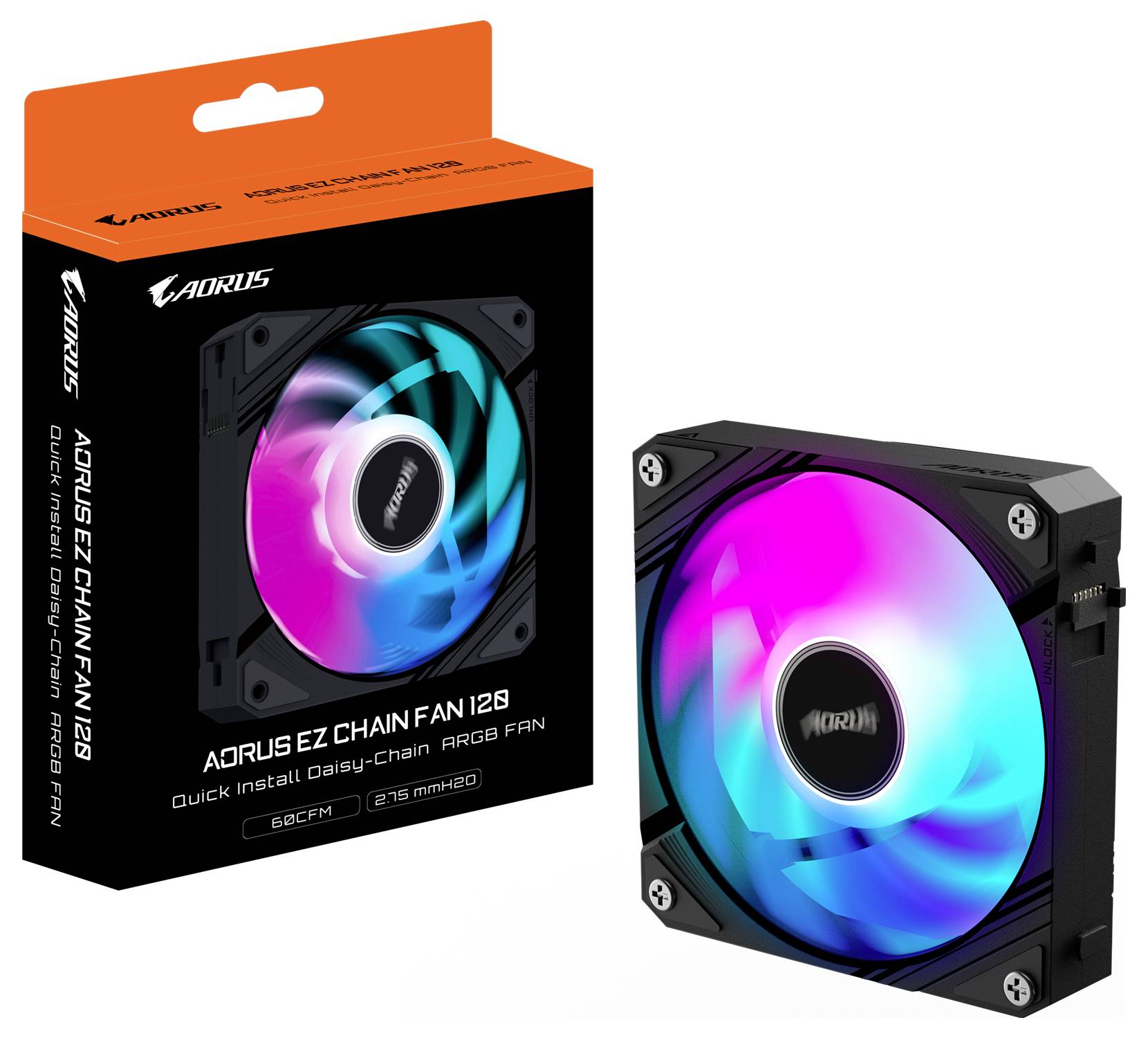 Gigabyte GP-ECFAN1201 PC-Gehäuse-Lüfter Schwarz (B x H x T) 120 x 25 x 120 mm-6
