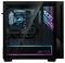 Ein transparenter Gaming-PC, der seine Innenkomponenten präsentiert, mit einem beleuchteten Republic of Gamers (ROG) Logo und Motherboard.