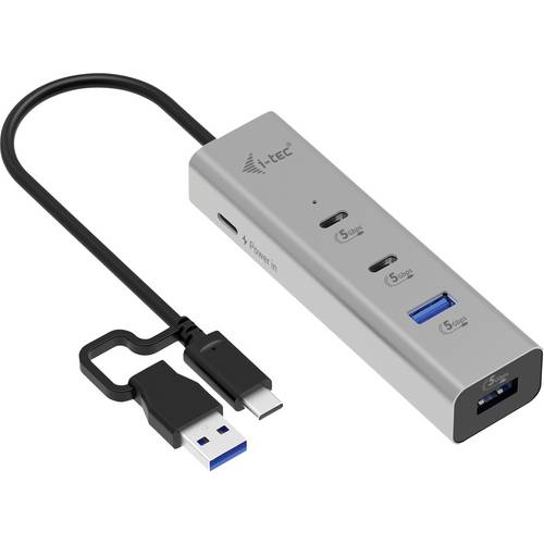 Thumbnail - i-tec CAHUBMETAL2A2CPD USB-Kombi-Hub Silber