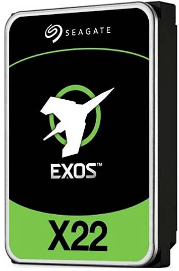 Festplatte von Seagate mit der Aufschrift 'EXOS X22'.