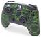 Ein Nintendo Switch Controller mit grünem, weltrauminspiriertem Muster. Sichtbar sind Steuerknöpfe und das Nintendo Switch-Logo.