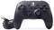 Schwarzer Nintendo Switch Pro Controller mit Kabel, Vorderseite zeigt Steuerknöpfe und Joysticks.