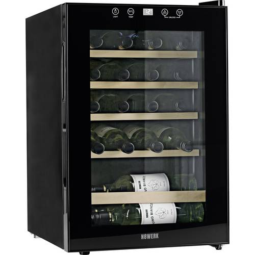 N8WERK JC-62E/HC Glaskühlschrank 62 l EEK: G (A - G) Standgerät Schwarz