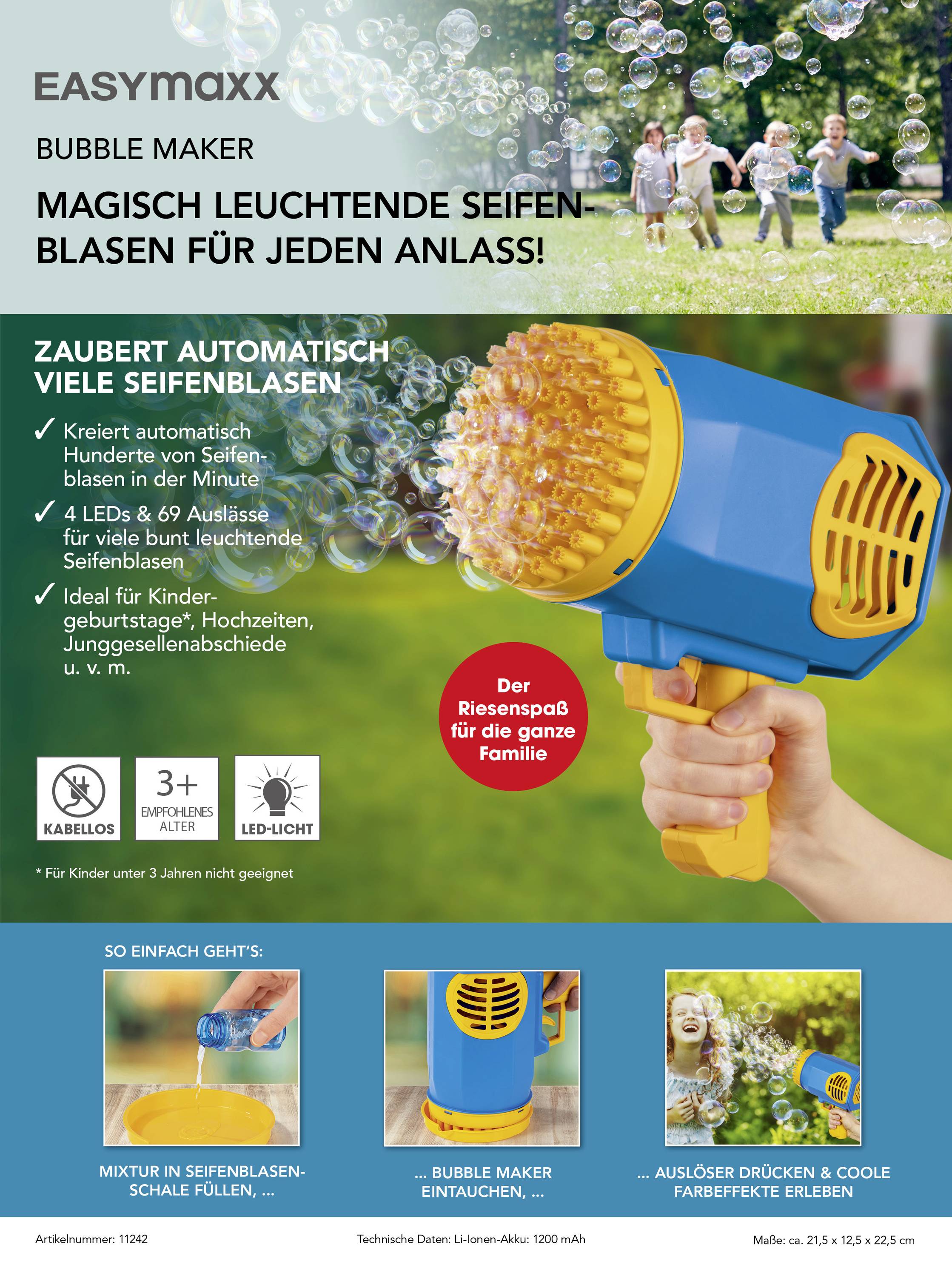EASYmaxx Seifenblasen-Maschine mit LED-Beleuchtung-10