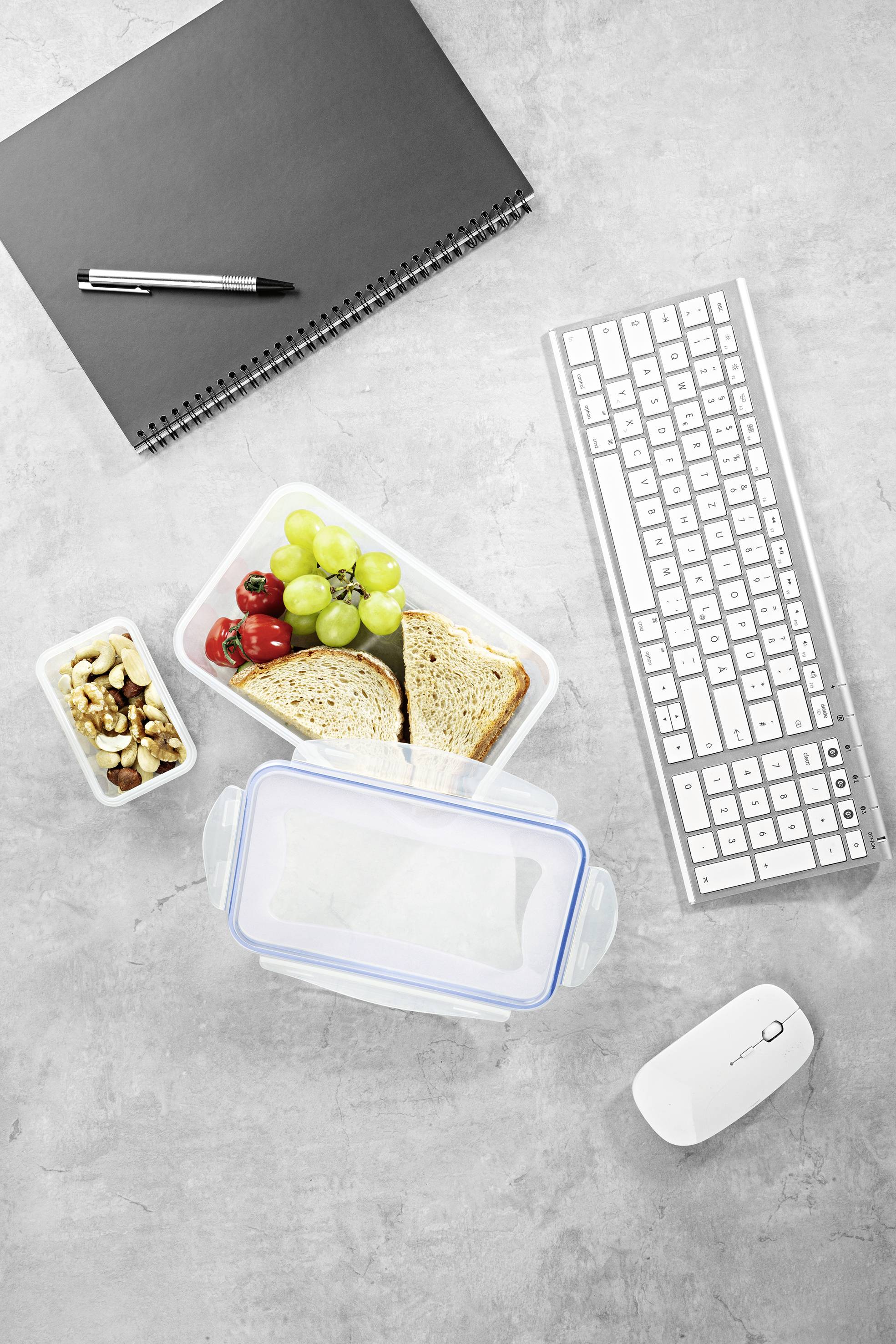 GourmetMaxx Aufbewahrungsbehälter 6er Set PP, Silikon Transparent, Blau 14943-4