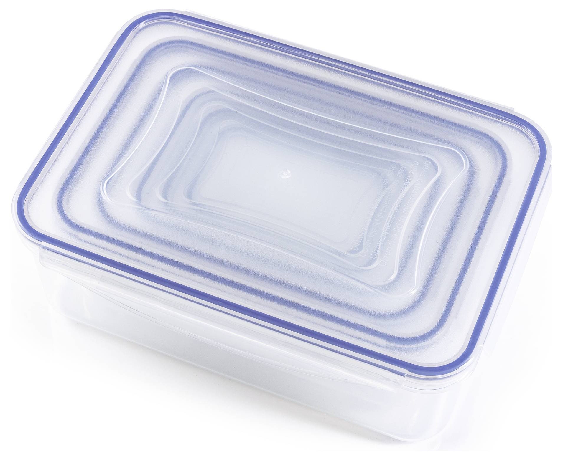 GourmetMaxx Aufbewahrungsbehälter 6er Set PP, Silikon Transparent, Blau 14943-1