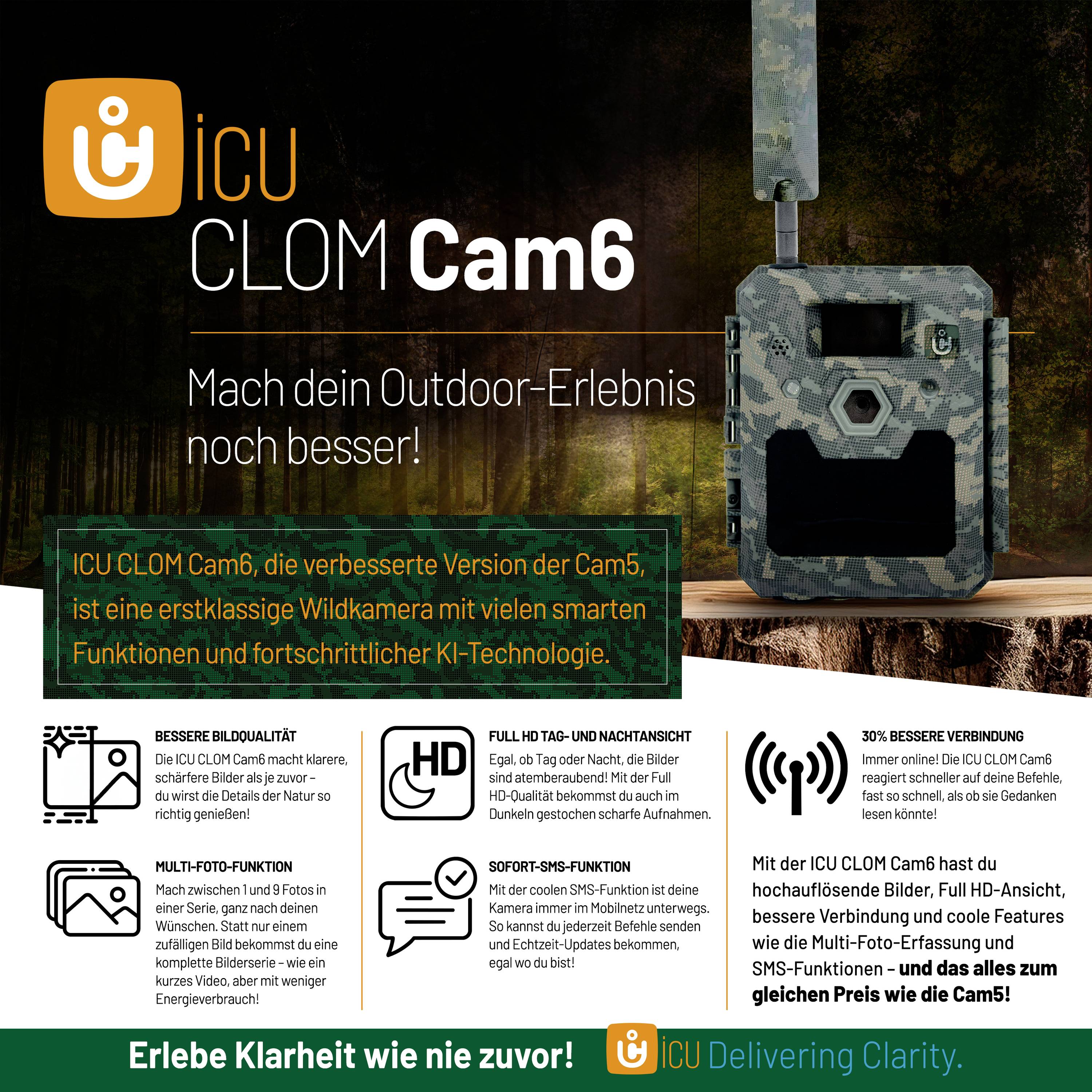 'Hochwertige Wildkamera mit KI-Technologie und besserer Bildqualität. Optimale Tarnausführung, ideal für Outdoor-Abenteuer.'