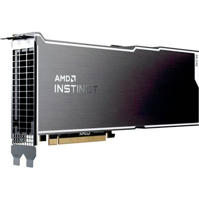 Grafikkarte von AMD, Modell 'Instinct MI210', mit moderner Kühlung und PCIe-Schnittstelle. Geeignet für Hochleistungsrechner.