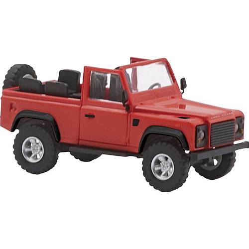 Busch 54390 H0 PKW Modell Land Rover Defender 90 offen, Rot