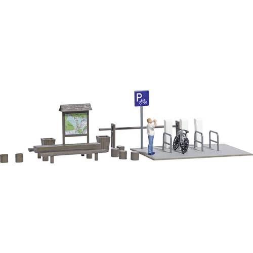 Busch H0 Action Set E-Biker Rast Bausatz