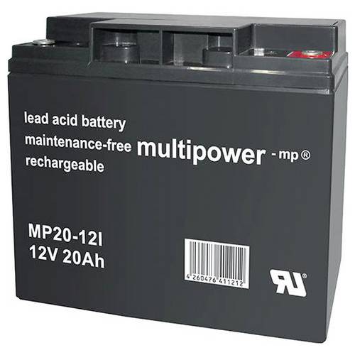 multipower MP20-12I 142653 Bleiakku 12 V 20 Ah Blei-Vlies (AGM) (B x H x T) 76 x 167 x 181 mm M5-Schraubanschluss Wartun...
