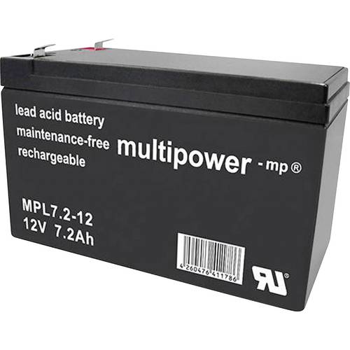 Thumbnail - multipower MPL7,2-12 146649 Bleiakku 12 V 7.2 Ah Blei-Vlies (AGM) (B x H x T) 65 x 102 x 151 mm Flachstecker 6.35 mm War...