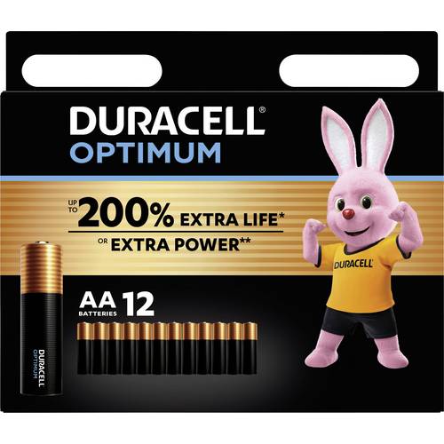 Duracell Optimum Mignon (AA)-Batterie Alkali-Mangan 1.5 V 12 St.