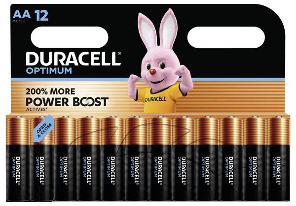 Duracell Optimum Mignon (AA)-Batterie Alkali-Mangan 1.5 V 12 St.